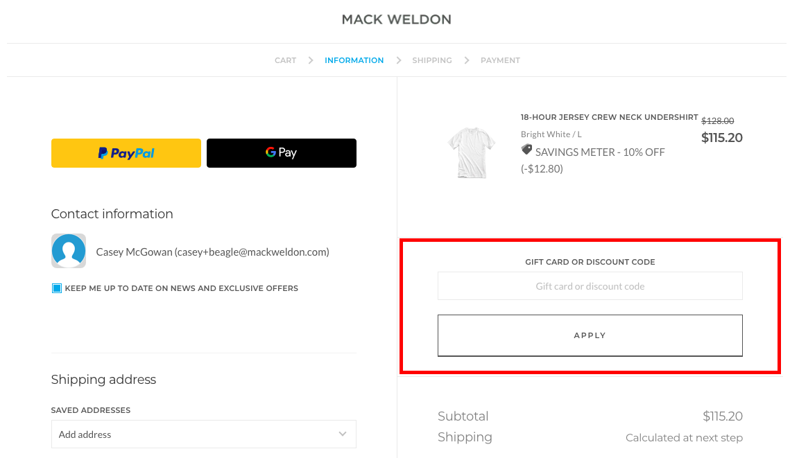 How do I add a promo code to an order? – Mack Weldon